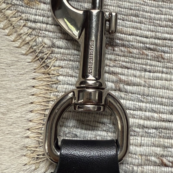 Burberry The Barrel Leather & Canvas Cyan White Small Shoulder Bag - Picture 13 of 14